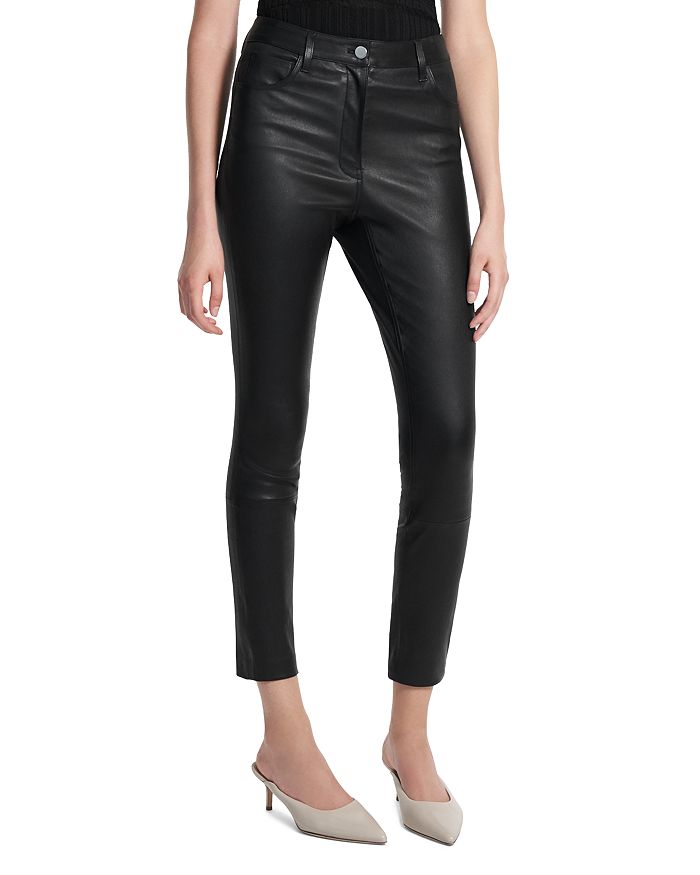 THEORY LEATHER SKINNY trousers,K0700202
