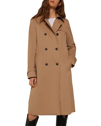 Marella Cheque Double Breasted Trench Coat | Bloomingdale's