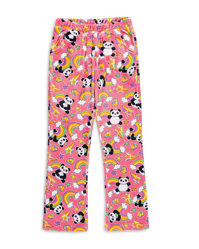 Candy Pink Girls' Rainbow Panda Fleece Pajama Pants - Big Kid ...