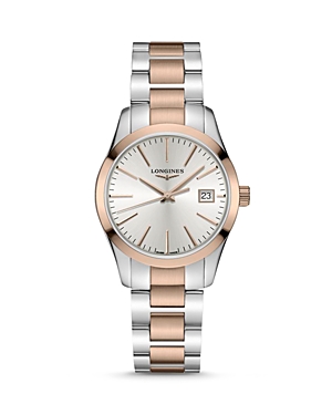 Longines Conquest Classic Bracelet Watch, 34mm In Silver/rose Gold