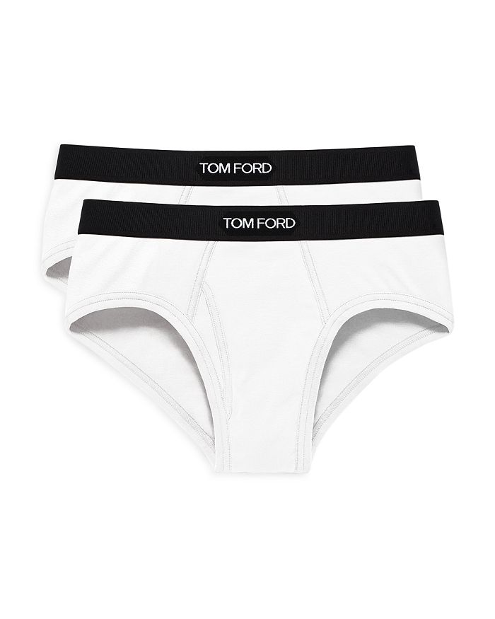 Shop Tom Ford Cotton Blend Briefs, Set Of 2 In White
