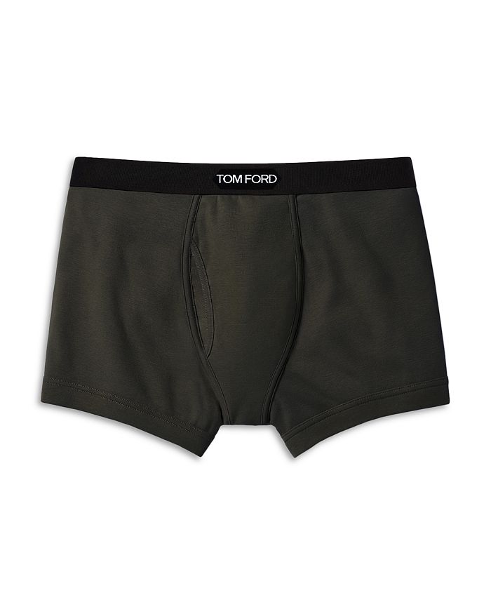 Tom Ford Cotton Blend Boxer Briefs In Military Green