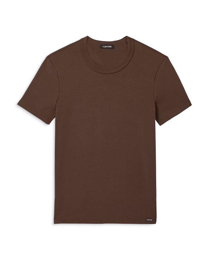Tom Ford Cotton Blend Crewneck Tee In Nude 6