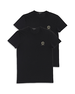 Versace Men's Cotton Blend Logo Graphic Tees, Pack Of 2 In Black