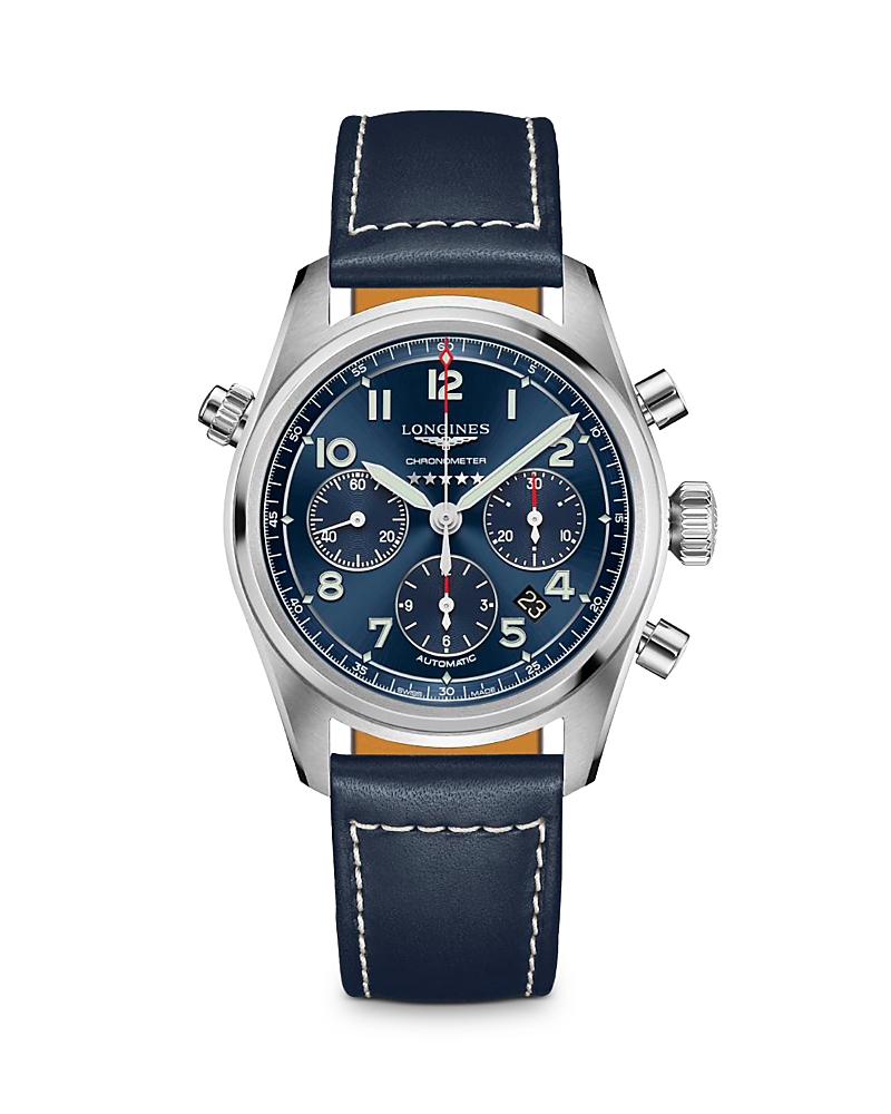 Longines Spirit Chronograph Watch, 42mm In Blue