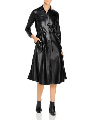 BOSS Daledy Vegan Leather Shirt Dress | Bloomingdale's Women