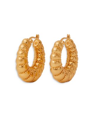 tory burch milgrain hoop earrings