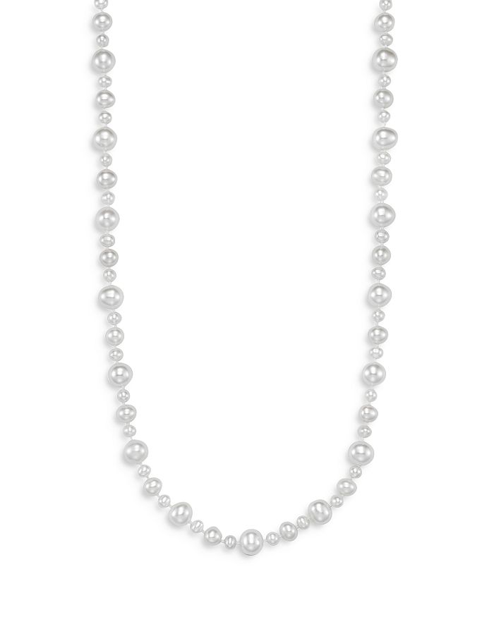Bloomingdale's Cultured Freshwater Pearl Circle Pendant Necklace In 14k White Gold, 18 - 100% Exclusive