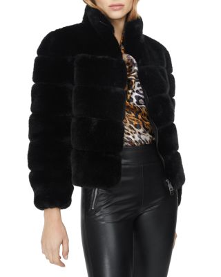 bagatelle textured faux fur jacket