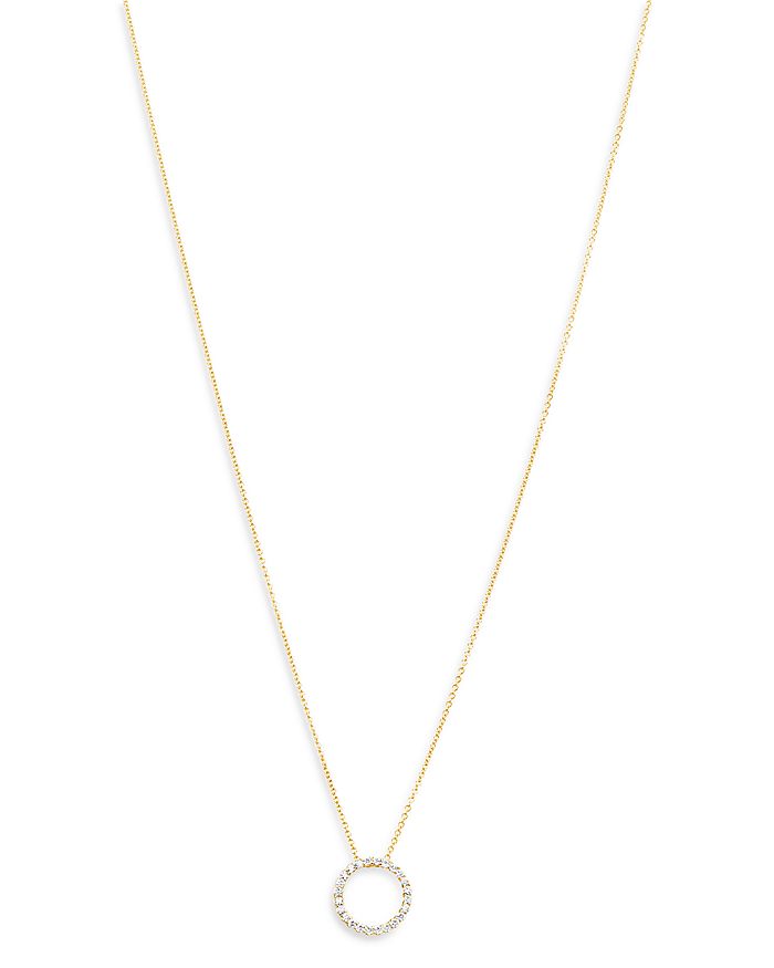Bloomingdale's Diamond Circle Pendant Necklace In 14k Yellow Gold, 0.30 Ct. T.w. - 100% Exclusive In White
