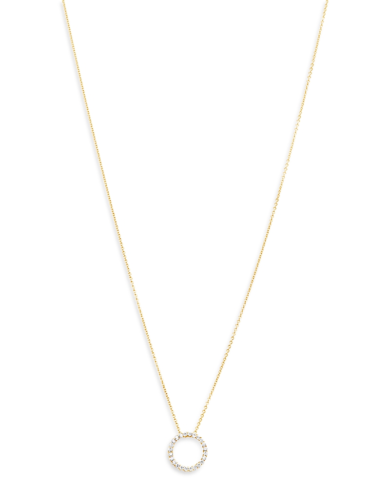 Bloomingdale's Diamond Circle Pendant Necklace In 14k Yellow Gold, 0.30 Ct. T. W. - Exclusive In White