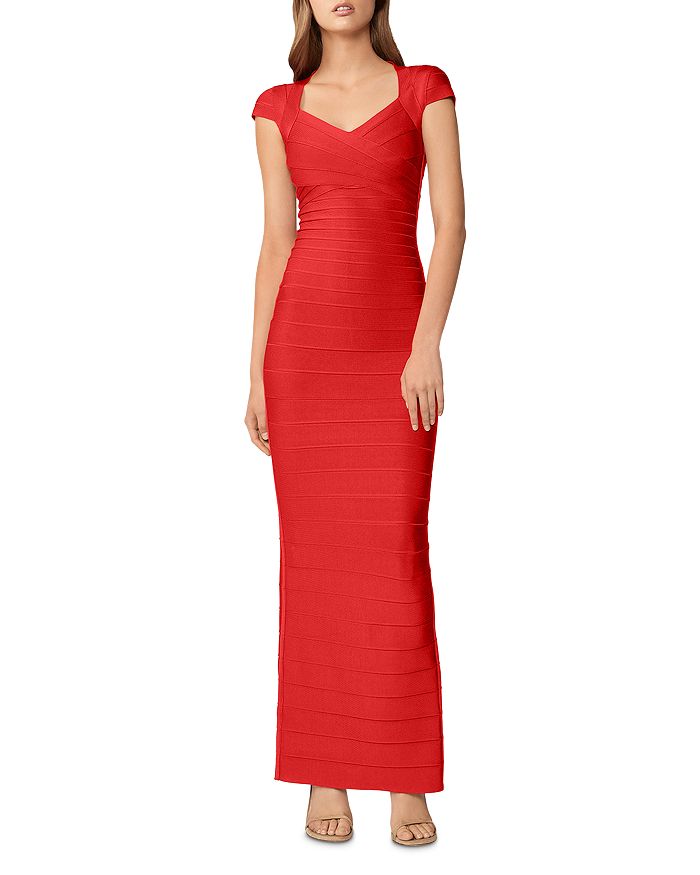 HERVE LEGER BANDAGE SWEETHEART NECK GOWN,OPC8285644