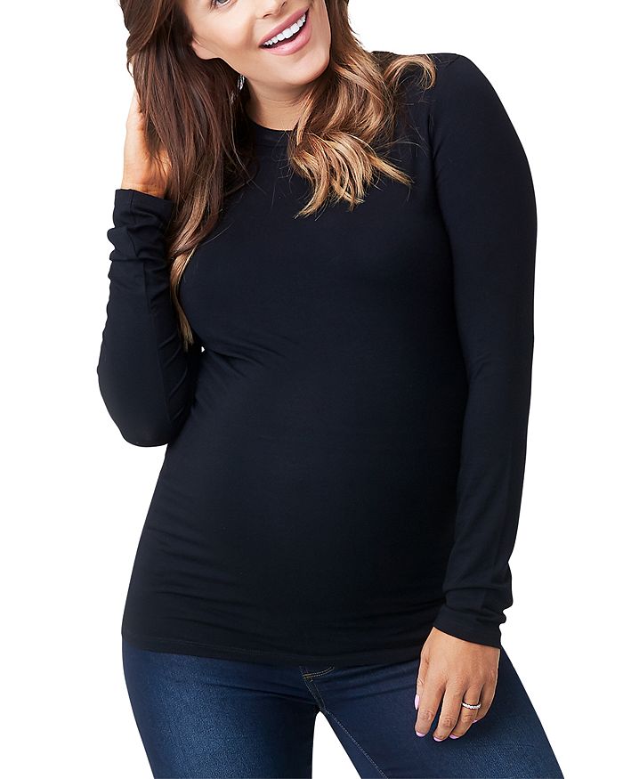 Shop Nom Maternity Liv Long Sleeve Tee In Black