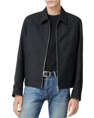 The Kooples Leather Sleeve Denim Jacket, $495, Bloomingdale's