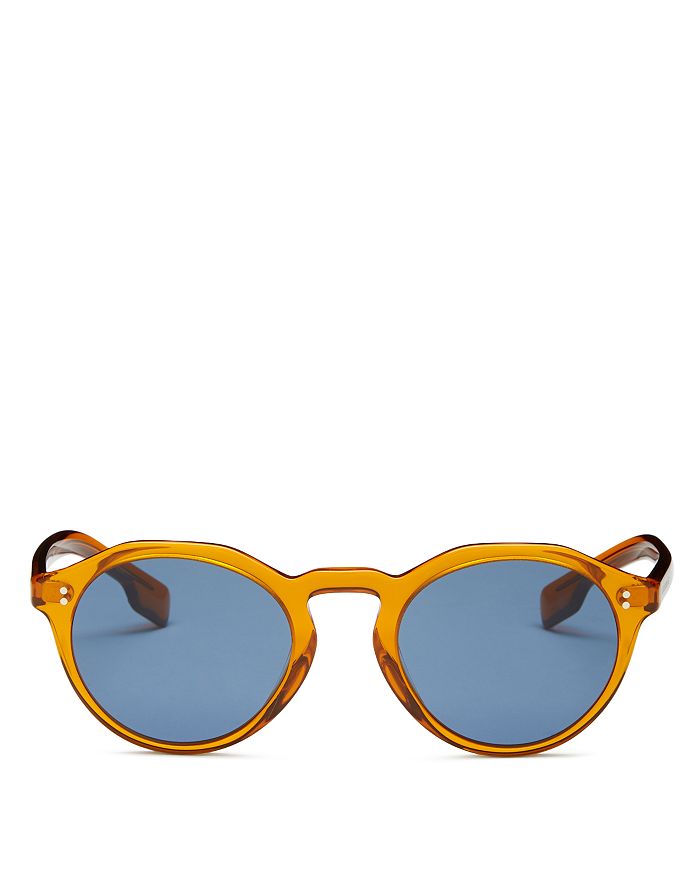 Burberry Men's Round Sunglasses, 50mm In Orange/blue | ModeSens