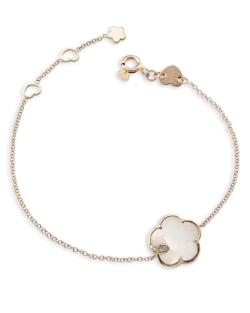 Pasquale Bruni 18k Rose Gold Petit Joli White Agate & Diamond Bracelet