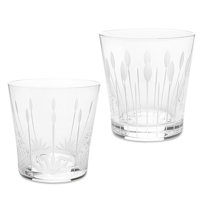Lalique Lotus Blossoms & Buds Tumblers, Set Of 2 In Clear