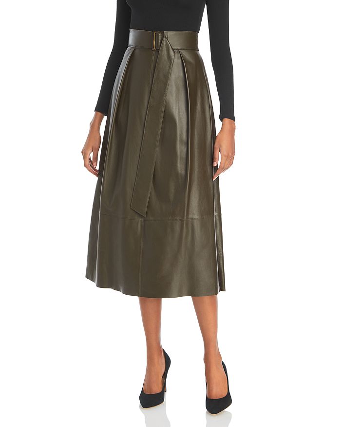 Vince Belted Leather Skirt | Bloomingdale's