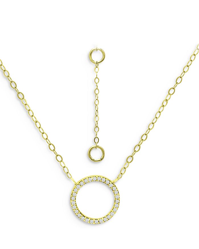 Bloomingdale's Marc & Marcella Diamond Open Circle Pendant Necklace In 18k Gold Plated Sterling Silver, 0.15 Ct. T.