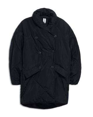 新品・タグ付き⭐︎eLLa round hem bonding coat ネイビー