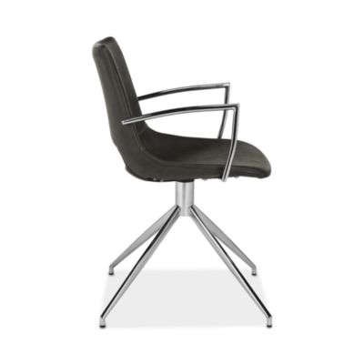 Dawn Midcentury Modern Leather Swivel Office Arm Chair