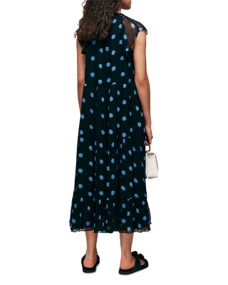 whistles spot print maxi dress