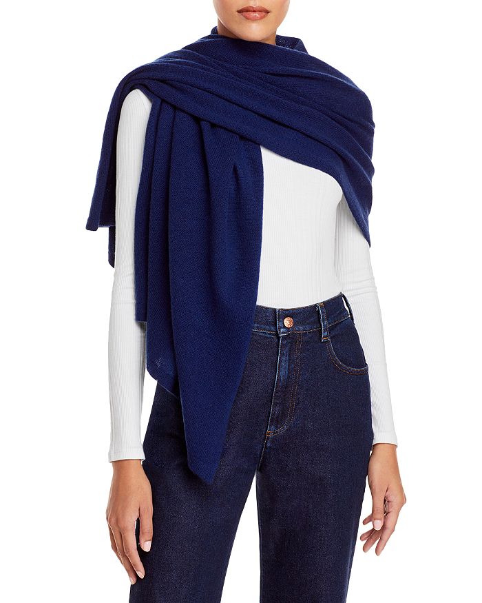 C By Bloomingdale's Oversized Cashmere Wrap - 100% Exclusive In Navy