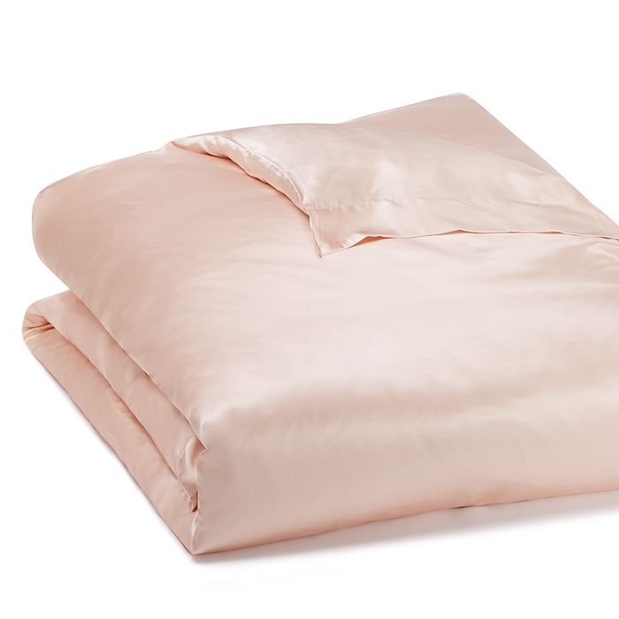 Shop Gingerlily Silk Solid Duvet Cover, Queen In Rose Pink