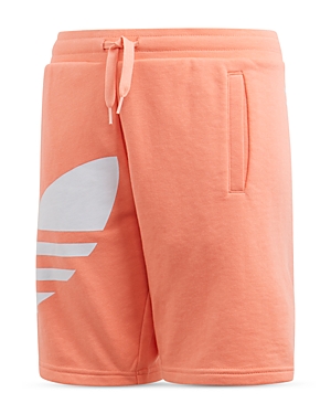 Adidas Originals Unisex Trefoil Cotton Blend French Terry Shorts - Little Kid, Big Kid In Pink
