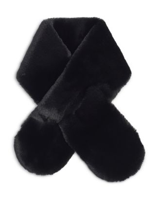 Moon Logo Fake Fur Muffler