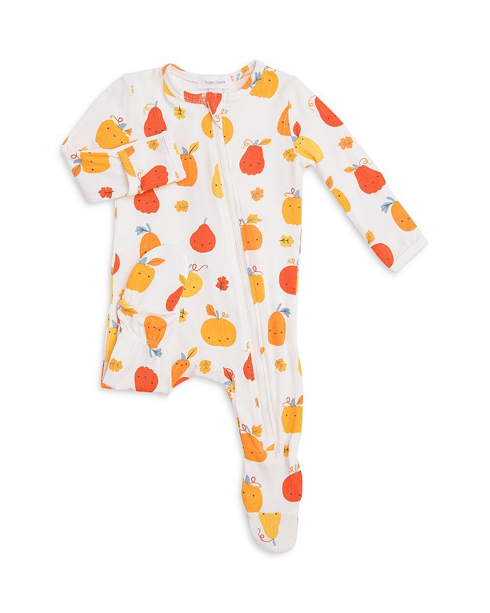 Angel Dear Unisex Pumpkin Print Footie - Baby In Orange