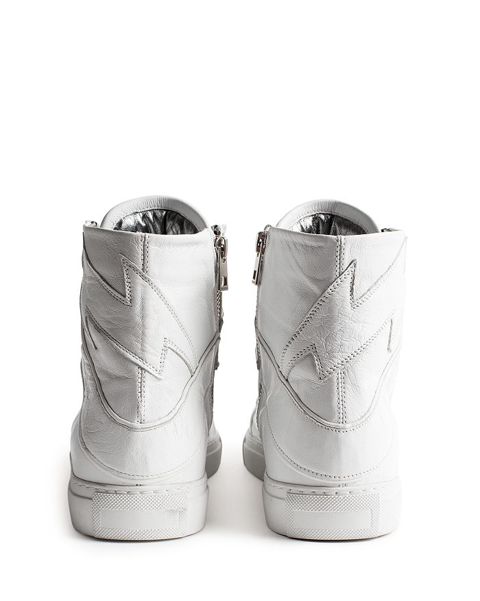 Shop Zadig & Voltaire Women's Zv1747 Flash High-top Sneakers In White