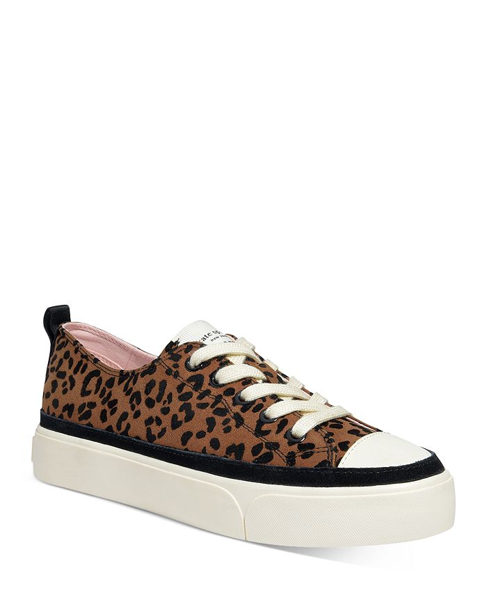 kate spade new york Women's Kaia Leopard Print Trim Platform Sneakers ...