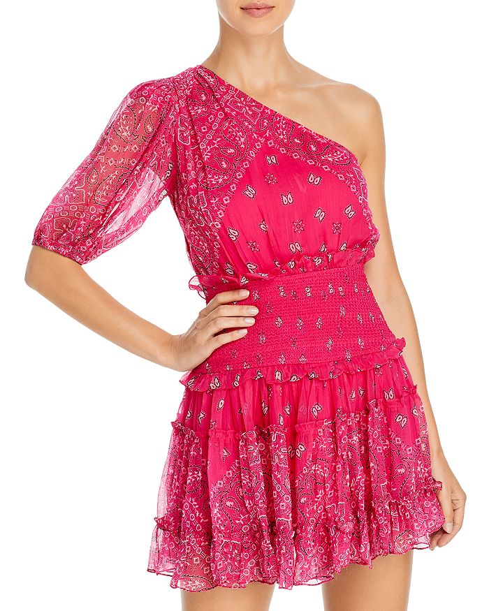 Administración Isla Stewart Multiplicación Rococo Sand One Shoulder Chiffon Mini Dress | Bloomingdale's