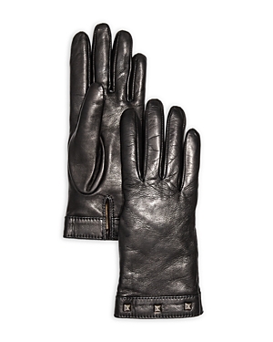 Studded Leather & Cashmere Gloves - 100% Exclusive