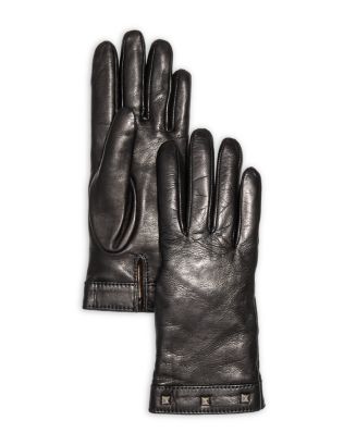 Bloomingdale's Studded Leather & Cashmere Gloves - 100% Exclusive ...