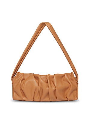 Elleme Long Vague Ruched Leather Shoulder Bag