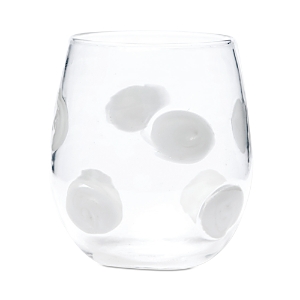 Vietri Drop White Stemless Wine Glass