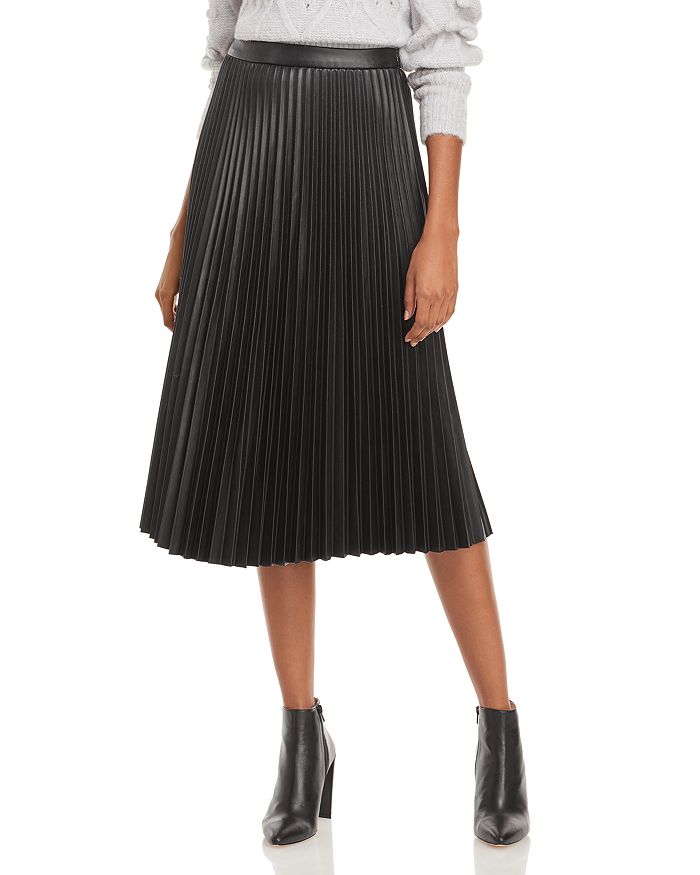 Lucy Paris Faux Leather Pleated Skirt | Bloomingdale's