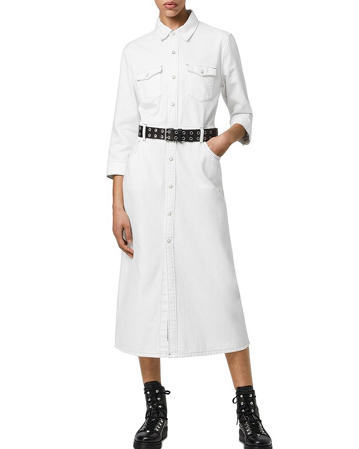 All saints polly long denim dress discount