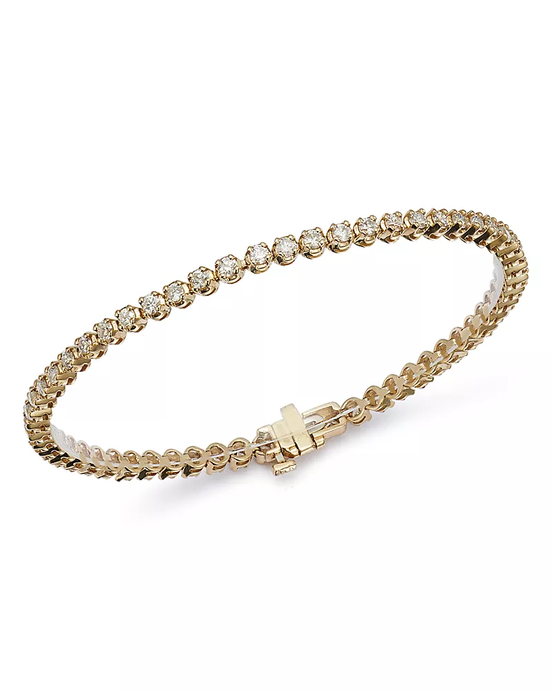 Certified Diamond Tennis Bracelet in 14K Yellow Gold, 2.50 tcw