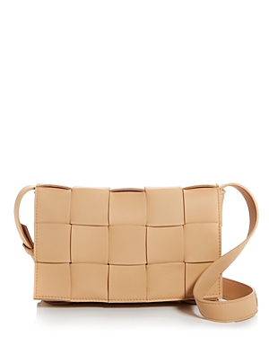 Bottega Veneta Cassette Leather Crossbody In Camel