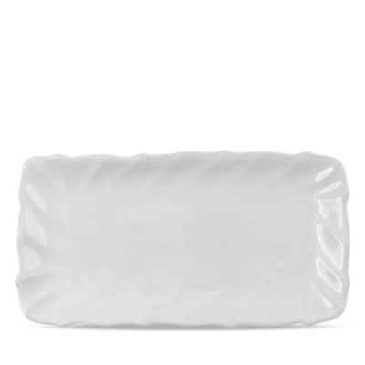 Vietri Incanto Stone White Ruffle Rectangular Tray