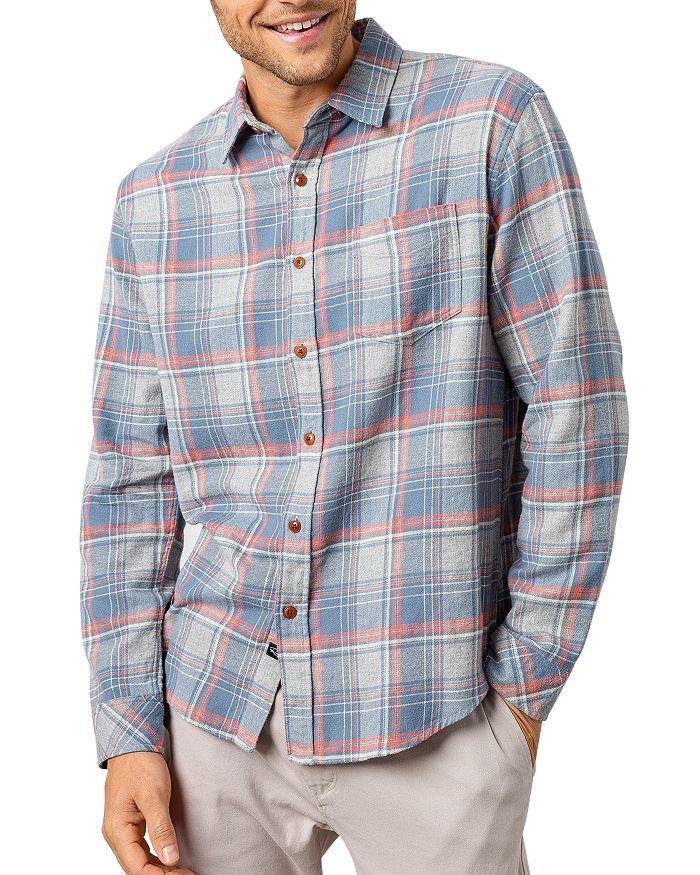 Rails Sussex Cotton Plaid Relaxed Fit Button Down Shirt In Heather Gray