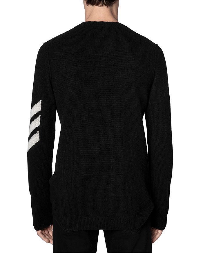 Shop Zadig & Voltaire Kennedy Cashmere Chevron Sweater In Noir