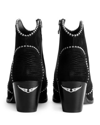 Zadig Voltaire Women's Molly Stud Piping Suede Ankle Boots - Main Image