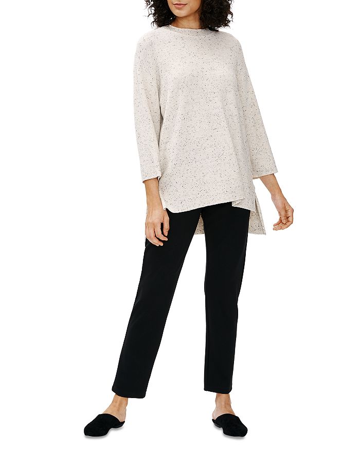Eileen Fisher Dotted Crewneck Tunic Top | Bloomingdale's