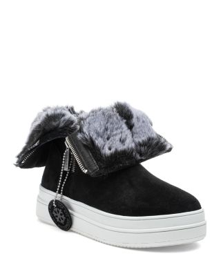 Twelve Thirty Four, Shoes, Nwt Black Faux Fur Slides