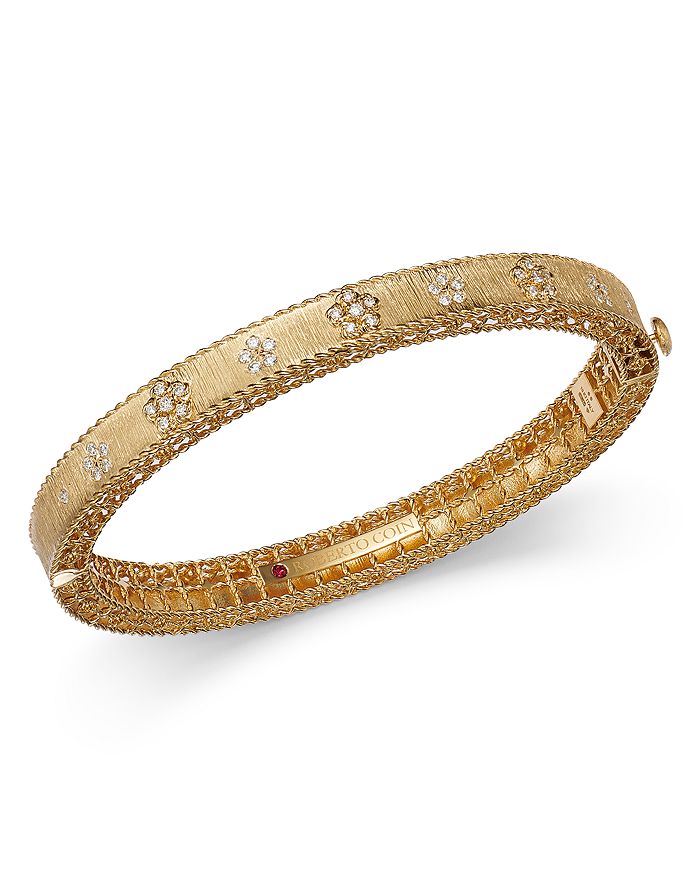 Roberto Coin 18k Yellow Gold Diamond Daisy Bangle Bracelet - 100% Exclusive