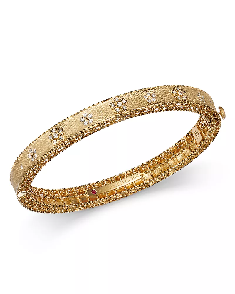 Roberto Coin 18K Yellow Gold Diamond Daisy Bangle Bracelet - Exclusive